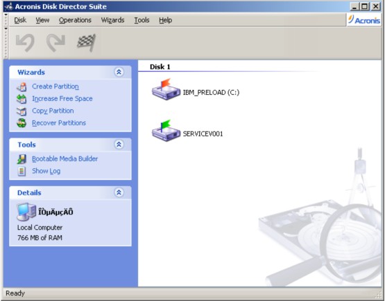 ThinkPad预装XP系统如何使用Acronis