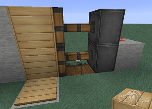 我的世界怎么做自动门